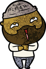 cartoon happy bearded man