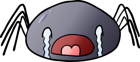 cartoon halloween spider crying
