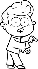 cartoon staring man