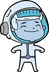 happy cartoon astronaut