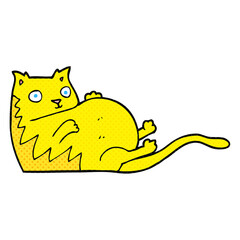 freehand drawn cartoon fat cat