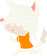 flat color style cartoon fox