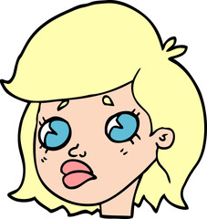 cartoon doodle of a sad girl