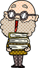 cartoon joyful man with beard