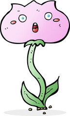 cartoon shocked flower