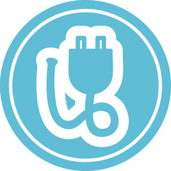 electrical plug circular icon symbol