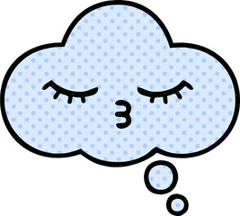 comic book style cartoon of a thought bubble