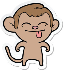 sticker of a funny cartoon monkey