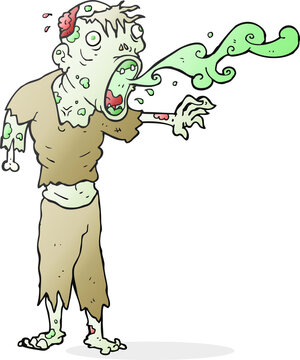 freehand drawn cartoon gross zombie