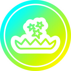 magical flower circular icon with cool gradient finish