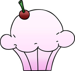 gradient shaded quirky cartoon muffin