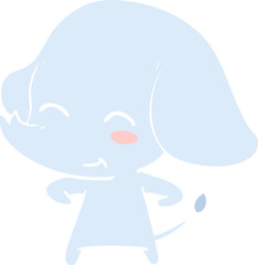 cute flat color style cartoon elephant