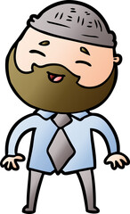 Obraz premium cartoon happy bearded man