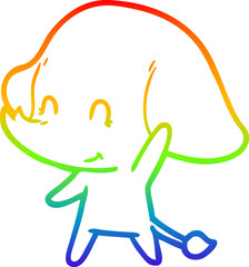 rainbow gradient line drawing of a cartoon illustration