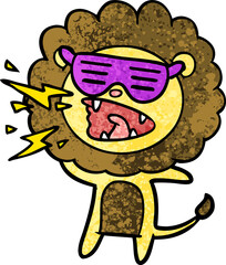 cartoon roaring lion