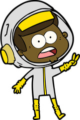 cartoon surprised astronaut