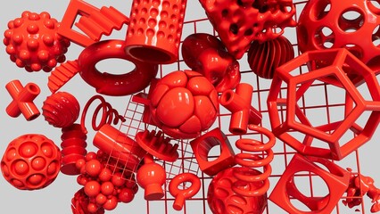 Glossy Red Plastic Things