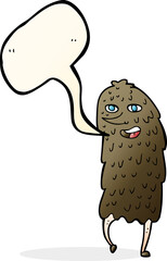 cartoon monster with speech bubble