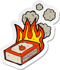 sticker of a cartoon pack of matches