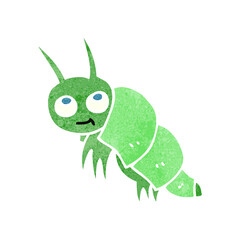 freehand retro cartoon little bug