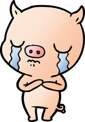 cartoon pig crying