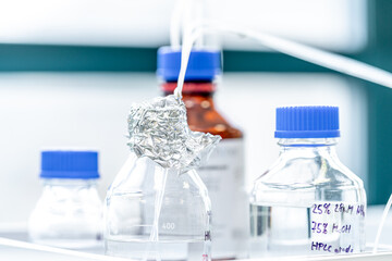 research in a scientific biochemical laboratory. Medicine and genetic modification of plants and animals