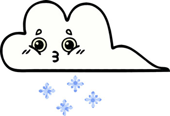 comic book style cartoon of a snow cloud