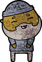 cartoon happy bearded man