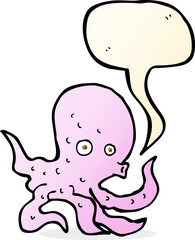 cartoon octopus with speech bubble