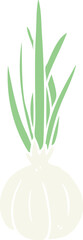 flat color style cartoon garlic