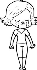 cartoon girl crying