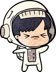 cartoon astronaut woman