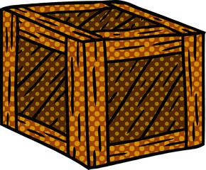 hand drawn cartoon doodle of a wooden crate