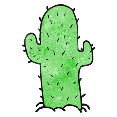 freehand textured cartoon cactus