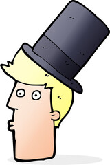 cartoon man wearing top hat