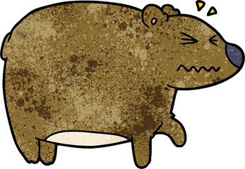 cartoon bear with a sore head