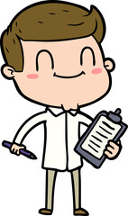 cartoon friendly man