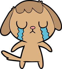 cute cartoon dog crying