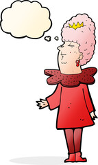 cartoon queen with thought bubble