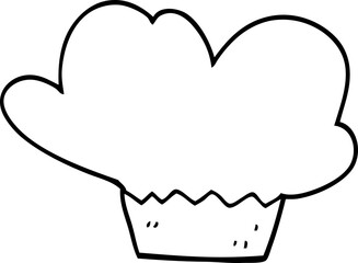 line drawing cartoon cupcake