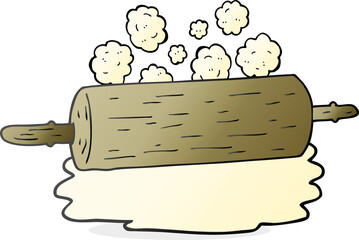 freehand drawn cartoon rolling pin