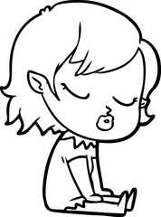 Obraz premium cute cartoon vampire girl