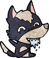 cartoon hungry wolf