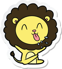sticker of a happy cartoon lion