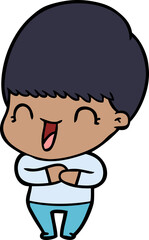 happy cartoon boy