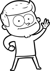 cartoon happy man