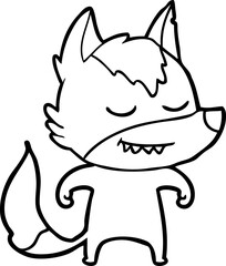 friendly cartoon wolf