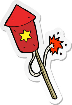 recommend clip art: sticker of a cartoon firework with burning fuse