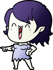 cute cartoon happy vampire girl