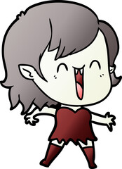 cute cartoon happy vampire girl